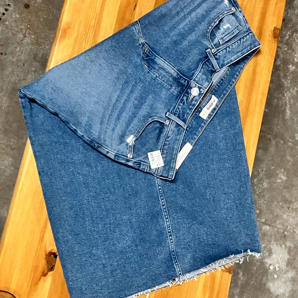 Maurices Blue Denim  Skirt with large slit